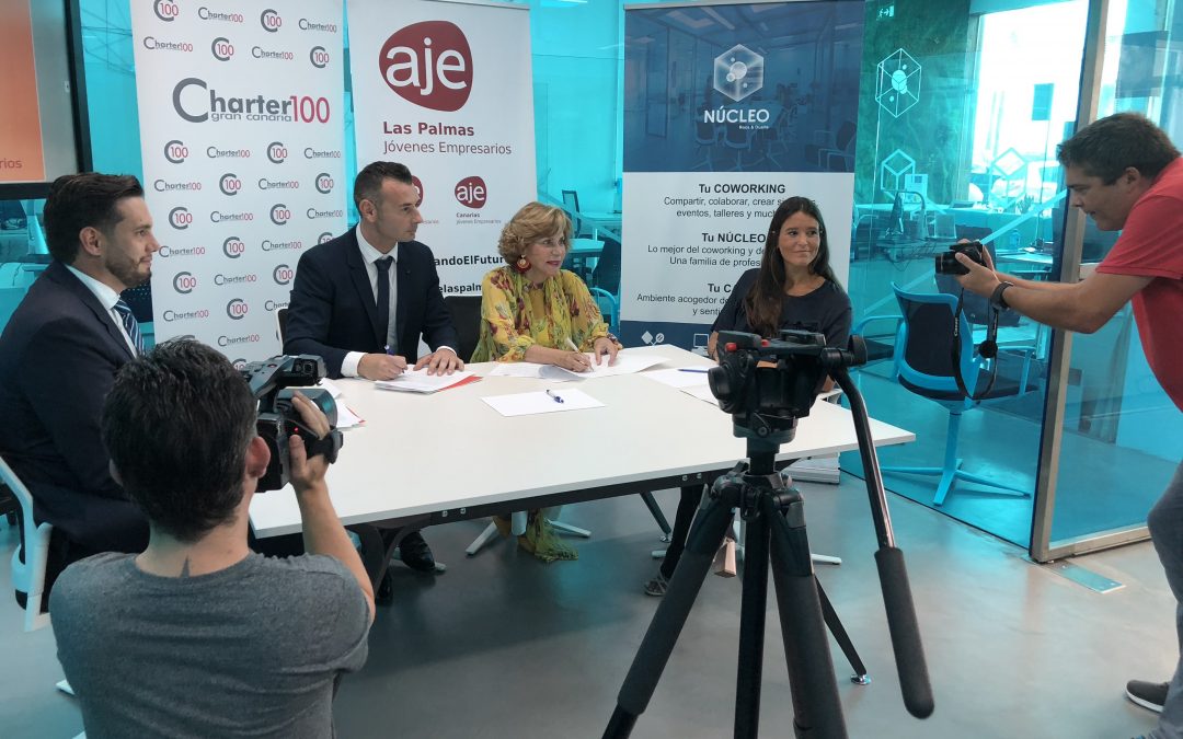 Charter 100 y AJE Las Palmas acuerdan equilibrar a mujeres y hombres empresarios